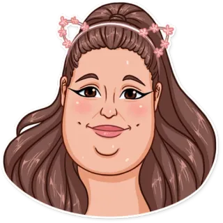 🌝 donna, cartone animato, personaggio, ritratto, illustrazione telegram sticker