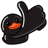 👍 утка, палец вверх, милый, мультфильм, животное, птица telegram sticker