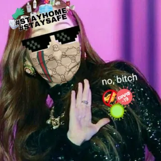 🦠 no, bitch mask, covid-19, pandemic, stayhome, staysafe telegram sticker