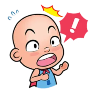 😀 Dessin animé, Exclamation, Surpris, Expression, Illustration, Personnage telegram sticker