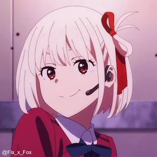 😏 Chisato Nishikigi Lycoris Recoil อนิเมะ, ตัวละคร, ผู้หญิง, จิซาโตะ นิชิกิกิ, Lycoris Recoil, การ์ตูน telegram sticker