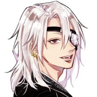 🪄 Anime, Manga, Personnage, Cache-œil, Cheveux blancs, Art whatsapp sticker