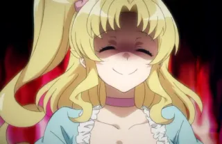 👺 Anime, Bösewicht, Fieses Grinsen, Charakter, Blonde Haare, Süß whatsapp sticker
