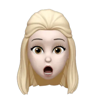 🚹 絵文字, アバター, ショック, 表情, 顔, 女性 whatsapp sticker