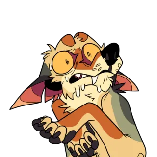 😰 desenho animado, animal, personagem, expressão, medo, assustado, ilustração telegram sticker