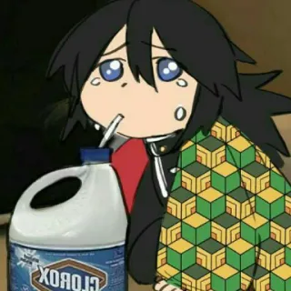 🌊 Giyu Tomioka Demon Slayer CLOROX Аниме, Клинок, рассекающий демонов, Гию Томиока, Clorox telegram sticker