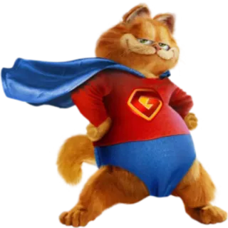 😶 Garfield chat, super-héros, dessin animé, Garfield whatsapp sticker