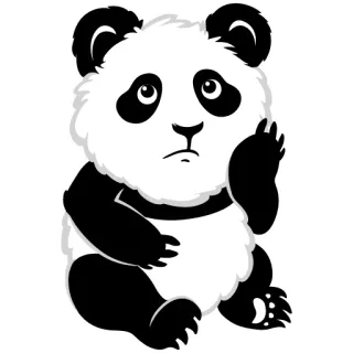 😟 Panda, Zwierzę, Słodki, Naklejka, Niedźwiedź, Kreskówka telegram sticker