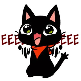 😃 EEEEEEEE แมว, สัตว์, น่ารัก, การ์ตูน, ว้าว telegram sticker