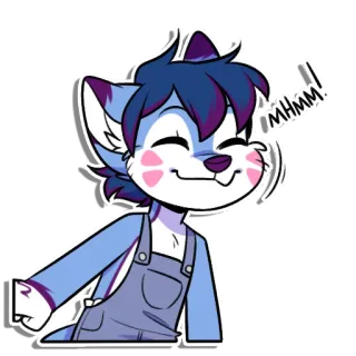 🥴 MHHM! furry, cartoon, happy, cute, animal telegram sticker
