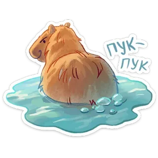 😮‍💨 пук-пук капибара, животное, вода, милый, грызун telegram sticker