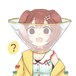 🤔 Inugami Korone Anime, Hund, Vtuber, Frage, Süß telegram sticker