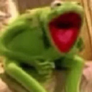 😂 Kermit frog, meme, Kermit, puppet, shocked telegram sticker