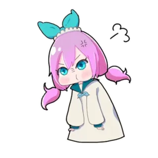 😠 -3- Anime, Kreskówka, Zły, Słodki, Naklejka, Kawaii whatsapp sticker