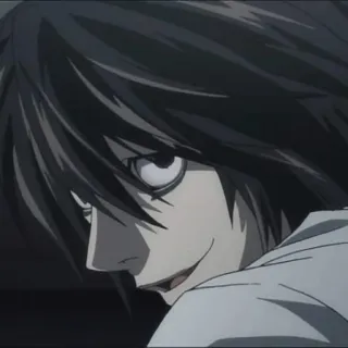 😏 L Lawliet Death Note L, Lawliet, Death Note, Аниме, Детектив, Манга, Интеллектуал, Расследование whatsapp sticker