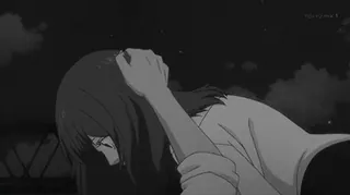 🤗 tristeza, chorando, emocional, anime, mangá, preto e branco telegram sticker