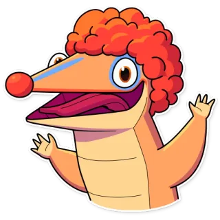 🤡 cartoon, personage, oranje, vriendelijk, wezen, illustratie telegram sticker