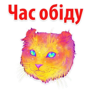 😜 Час обіду chat, déjeuner, heure, nourriture, animal, mignon whatsapp sticker
