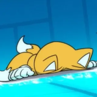 🦊 Tails Cartoon, Tier, Fuchs, Liegend whatsapp sticker