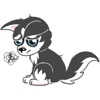 😠 sedih, anjing, anak anjing, kartun, binatang, hewan peliharaan telegram sticker