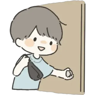 😀 мальчик, стук, дверь, милый, мультик telegram sticker