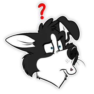 ❓ cachorro, pergunta, confuso, desenho animado, animal whatsapp sticker