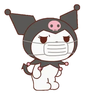 😊 Kuromi kuromi, sanrio, anime, dibujos animados, kawaii, personaje, máscara, salud, lindo telegram sticker