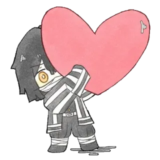 🐍 sticker, cuore, anime, cartone animato, amore, personaggio whatsapp sticker