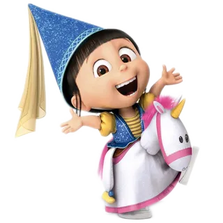 😊 Agnes Despicable Me Dessin animé, Personnage, Licorne, Fille, Agnès, Moi, moche et méchant, Mignon telegram sticker
