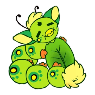🌱 cute, green, animal, cartoon, character telegram sticker
