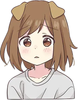🥺 anjing, anime, gadis, imut, kartun telegram sticker