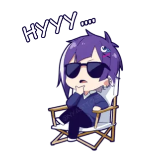 😎 HYYY... 动漫, 放松, 太阳镜, 卡通, 角色 telegram sticker