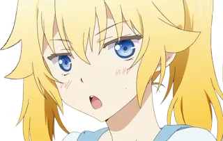 😱 Anime, Chica, Pelo Rubio, Lindo, Dibujo animado telegram sticker
