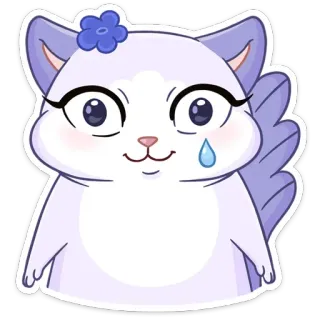 🥲 chat, dessin animé, mignon, kawaii, sticker whatsapp sticker