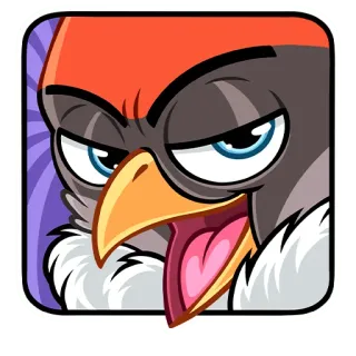 😳 Vogel, Cartoon, Wütend, Figur, Tier telegram sticker