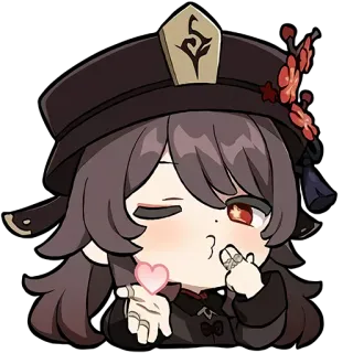 😘 Hu Tao Genshin Impact anime, video game, Hu Tao, Genshin Impact, kawaii whatsapp sticker