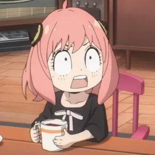 🥜 Anya Forger Spy x Family Anime, Spy x Family, Anya Forger, Postać, Różowe włosy, Wyraz twarzy, Kreskówka telegram sticker