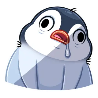 🤤 Pinguin, traurig, Cartoon, Vogel, Tier, weinend telegram sticker