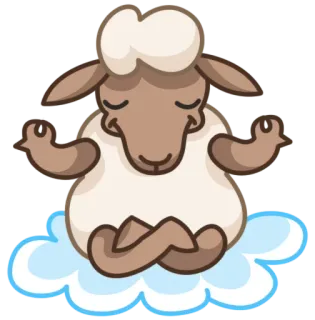 😶 ovelha, meditação, pacífico, nuvem, yoga, zen telegram sticker