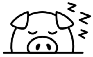 😀 schwein, tier, comic, niedlich, schlafend telegram sticker