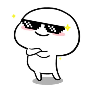 😎 cartoon, cool, glasses, pixelated, emoji, character telegram sticker