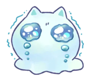 😭 sedih, menangis, kucing, blob, kawaii, imut whatsapp sticker