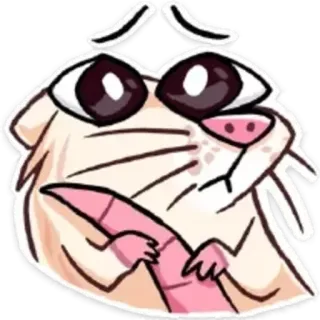 😥 hamster, mignon, animal, autocollant, dessin animé, rongeur, drôle, illustration telegram sticker