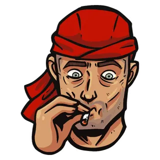 😱 Rauchen, Zigarette, Tabak, rotes Halstuch telegram sticker