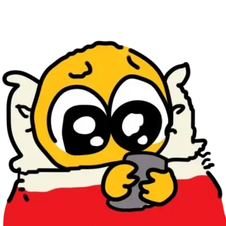 📲 Мультфильм, Эмодзи, Желтый, Персонаж, Милый telegram sticker