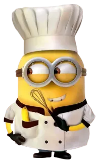 😏 Minion Despicable Me Minion, Chef, Cucina, Cartone animato, Divertente, Carino telegram sticker