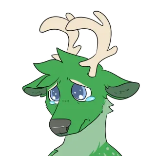 😭 грустный, плачущий, олень, мультик, животное, пушистый telegram sticker