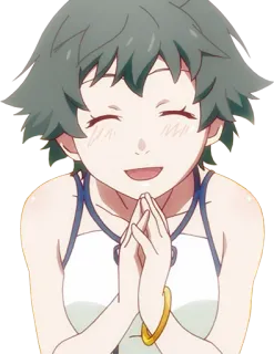 😍 anime, girl, smiling, happy, cartoon telegram sticker