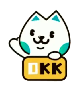 🆗 KKK 猫, 动物, 卡通, 挥手, 吉祥物 telegram sticker