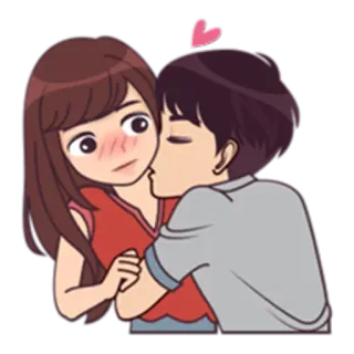 💏 Paar, Liebe, Cartoon, Kuss, Zuneigung, Beziehung whatsapp sticker
